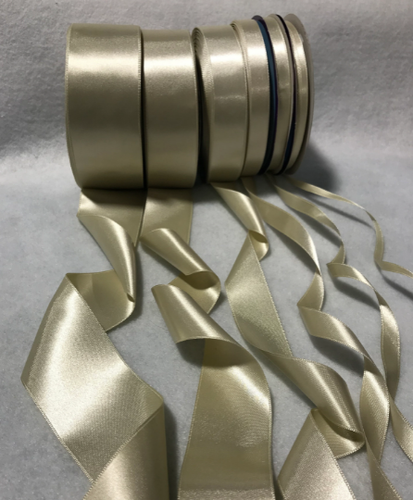 Taupe Double Sided Satin French Ribbon (6 Widths to choose from) (3 yards) - Picture 3 of 3