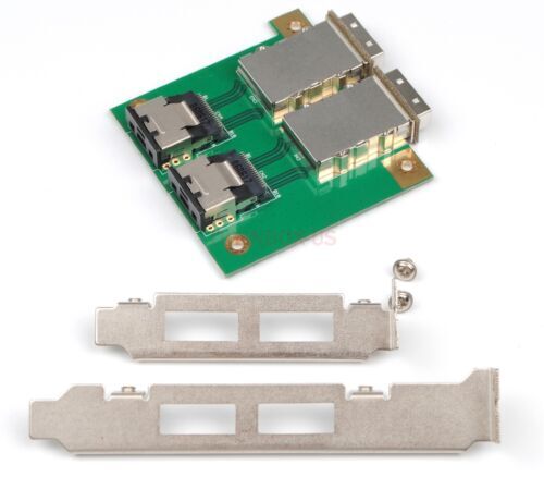 2Ports Mini SAS SFF-8088 To 36Pin SFF-8087 PCBA Adapter Card Board+PCI Bracket - Picture 1 of 16