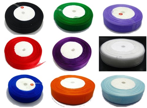 50 Yards 3/4" (20mm) Sheer Organza Chiffon Tulle Ribbons Wedding Sewing Craft - Picture 5 of 28