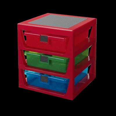 Lego 3 Drawer Storage Rack System In Red Room Copenhagen Toy Ebay