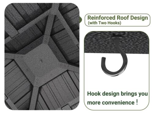 10x12 FT Hardtop Gazebo, Aluminum Frame, Steel Roof, Nettings & Curtains, Gray - Picture 13 of 15