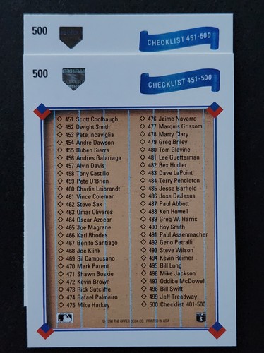 1991 Upper Deck Baseball 1990 Hockey Hologram ERROR VARIATION * You PICK CHOOSE* - Picture 198 of 226