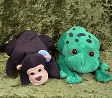 Plush Creations FROG  MONKEY Hand Puppets Home, Library / Teacher Story Time