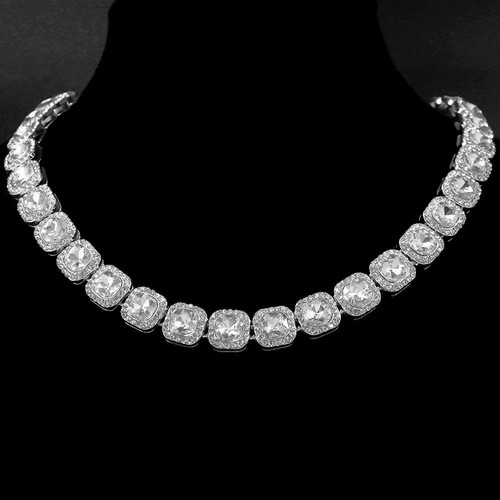 Kette Halskette Metall Mode Mehrfarbig Modern Rund Kristall Stein Glieder Gravur - Bild 28 von 32
