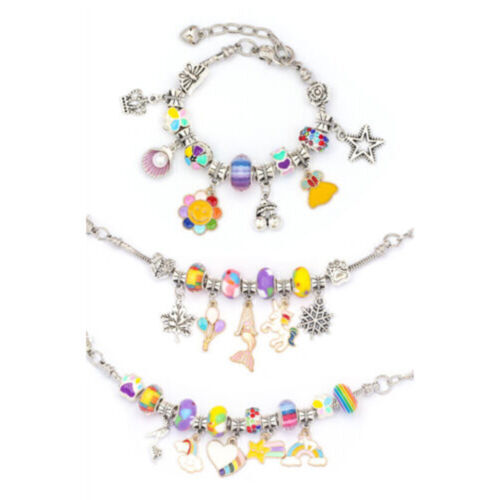 Girls Bracelet Making Kit Beads Jewellery Charms Pendant Set DIY Craft Kids UK - Picture 7 of 41