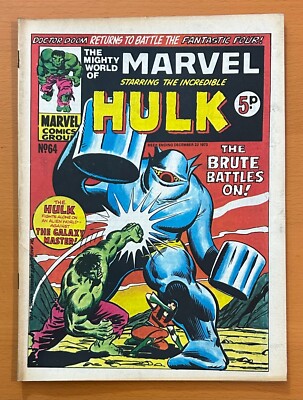 Mighty World of Marvel #64 RARE MARVEL UK 1973. Stan Lee. FN Bronze Age comic
