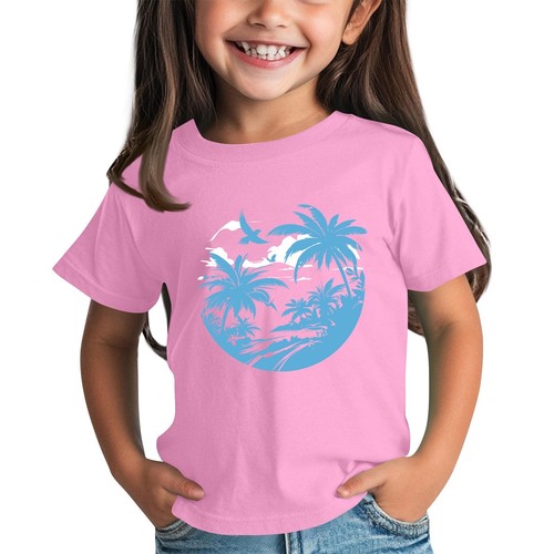 Kids Lightweight Short Sleeve T-Shirts Girls Boys Performance Basic Printed Tee@ - Picture 25 of 33