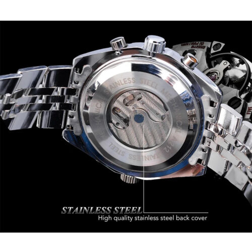 JARAGAR Men's Watch Stainless Steel Automatic Watches For Men Chronograph Watch - Picture 6 of 7