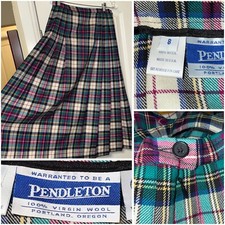 Pendleton Vintage size 8 100 Wool Tartan Check Plaid Maxi Skirt USA