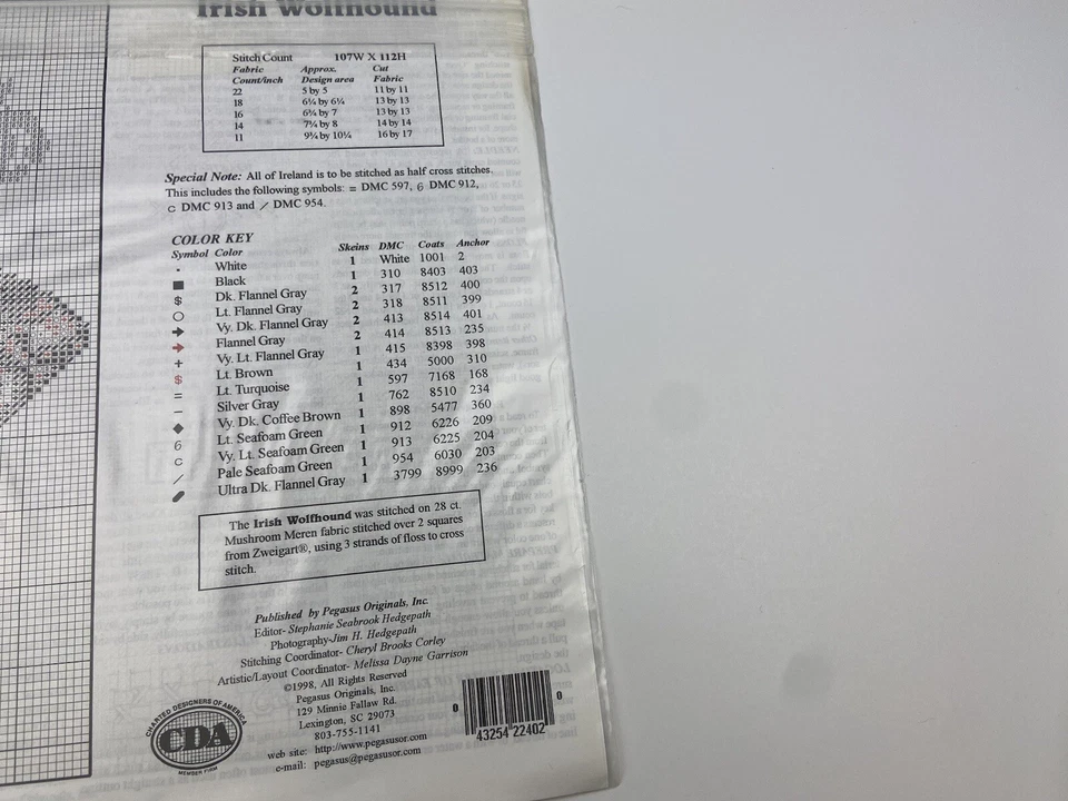 A Pegasus Publication Irish Wolfhound Cross Stitch Pattern Dog - Image 3 of 3