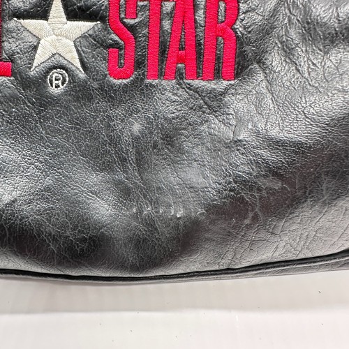 Converse All Star Gym Travel Bag XL Duffle Black Faux Leather Crossbody Strap - Picture 3 of 12