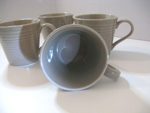 Royal Doulton Gordon Ramsay Maza Taupe Coffee Mugs Cups Set of 4 UNUSED - Picture 4 of 5