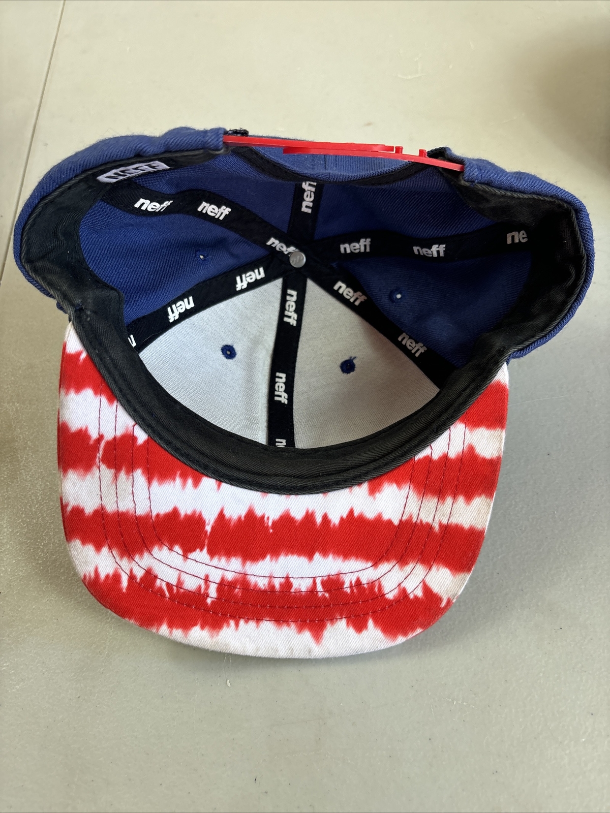 NEFF Hat Cap Snap Back Cap Adjustable Red White B… - image 11