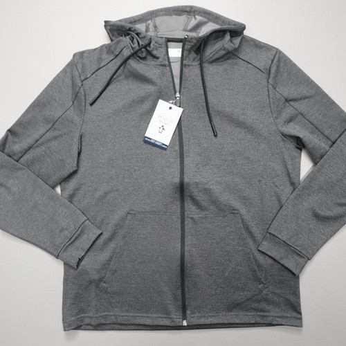Original Penguin Hoodie Dark Caviar Full Zip Moisture Wicking Stretch Men Size M - Picture 2 of 9
