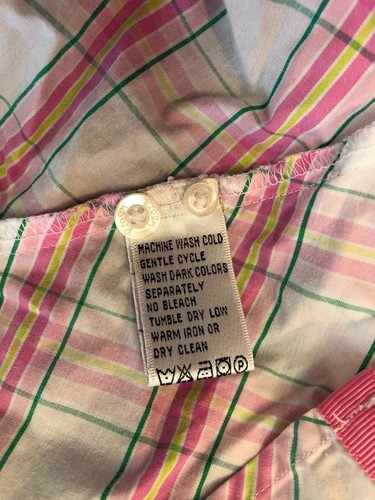 Lilly Pulitzer Sz 6 pink plaid shirt blouse Bin-Q - Picture 7 of 7