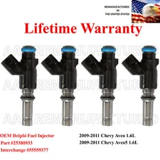 Set of 4 OEM Delphi Fuel Injectors for 2009-2011 Chevy Aveo Aveo5 1.6L
