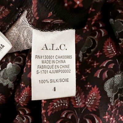 その他 NA A.L.C. Kitt Silk Racerback Jumpsuit Overalls in Dark Floral Print