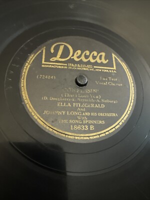 洋楽 VIN-DETTA Decca 78 RPM Ella Fitzgerald - And Her Tears Flowed Like