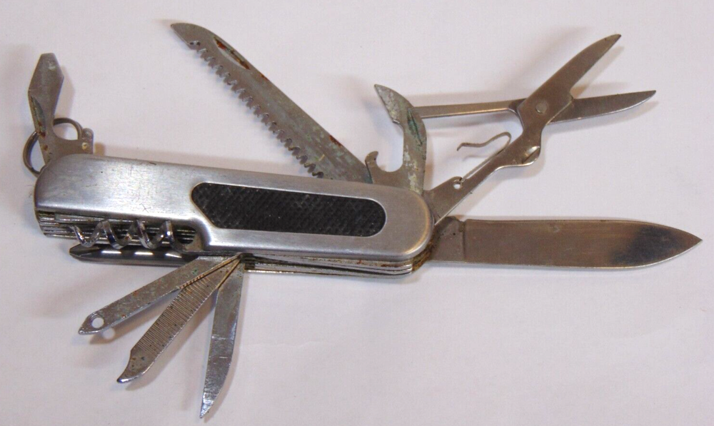 10-in-1 Multi-Tool Pocket Knife with Scissors, Screwdriver & Saws