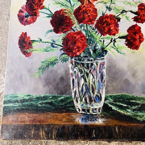 Ancienne Peinture, Tableau Huile Sur Toile. Fleurs. Arsène HEITZ. Nature Morte - Foto 5 di 18