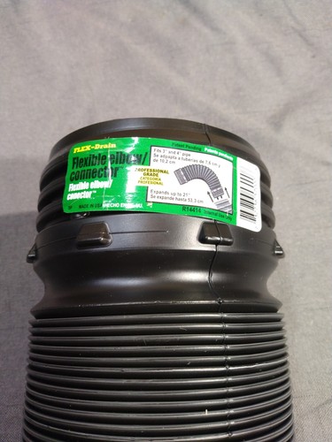 Flex-Drain 57010 Polypropylene Universal New Flexible Elbow/Connector 4 in. - Picture 3 of 12