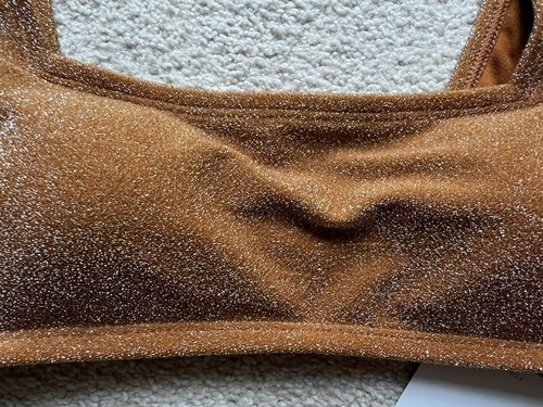 Forever 21 Women Glitter Rust Golden 2 Piece Bikini Swimsuit Swim Wear Sz Small - Bild 13 von 21