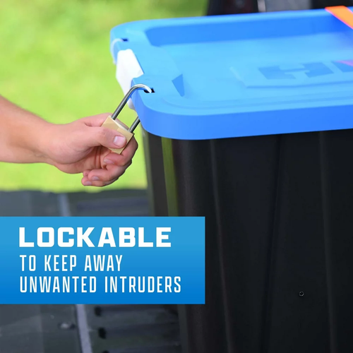 Latching Plastic Storage Bin Container with Lid Stackable Boxes 12 Gallon 4 Pack - Picture 6 of 12
