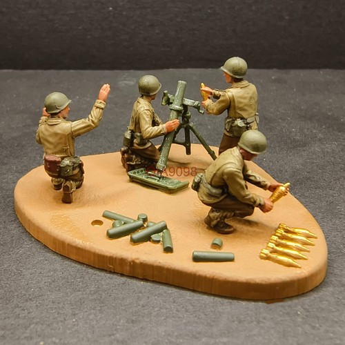 New 1/72 Scale WWII US 81mm Mortar M1 With Crew Model Assembled Painted Model - Picture 3 of 3