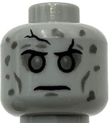 Lego New Light Bluish Gray Minifigure Head Dual Sided Stone
