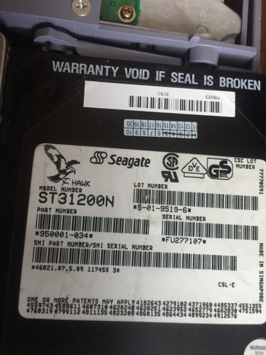 SEAGATE   ST31200N  1.2gb SCSI N-drive, 50Pin , . Test-PASS, W:30d - Picture 2 of 3