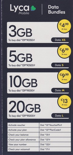 Lycamobile 4G Ireland-PAYG-Irish Network-Prepaid Triple SIM Card - Zdjęcie 12 z 13