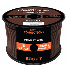 16 Gauge Car Audio Primary Wire 500ft  Brown   Remote, Power/Ground Electrical
