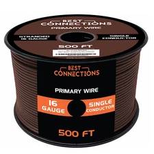 16 Gauge Car Audio Primary Wire (500ft–Brown)– Remote, Power/Ground Electrical
