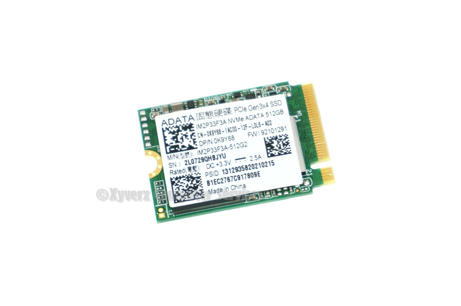 K9Y68 IM2P33F3A-512G2 GENUINE DELL SSD 512GB INSPIRON 7306 2N1 P124G (CA210)