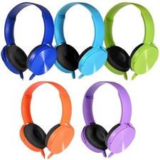Kids Headphones Bulk 5 Pack for School Classroom K-12 Wholesale Class Set Dur...