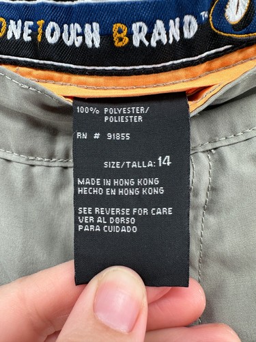 One Touch Brand Cargo Pants Gray Youth 14 Straight Leg Flat Front Pockets - Picture 7 of 9