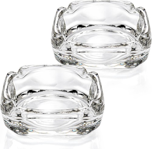 Glass Ashtray, Home Ashtrays for Cigarettes, 3.66*3.66*1.18 inches, Clear - Picture 2 of 8