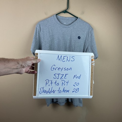Greyson T Shirt Mens Med Grey S/S Cotton Logo - Picture 2 of 8