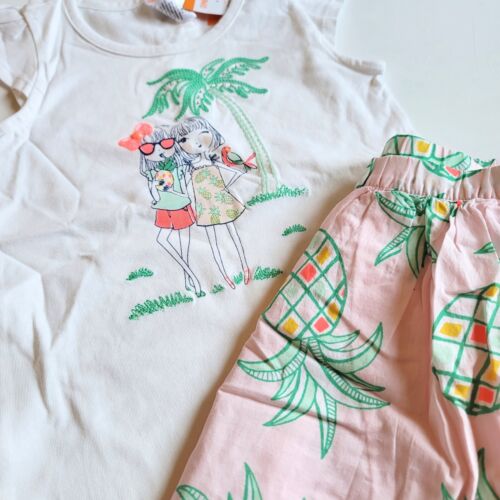 Gymboree Mädchen 6 "Island Cruise" Best Friends T-Shirt & rosa Ananas Rock Set Neu mit Etikett