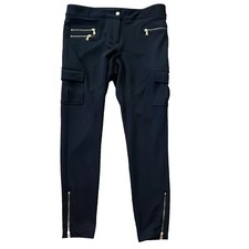 Express Pants Womens Size 8 Ponte Knit Zipper Detail Black