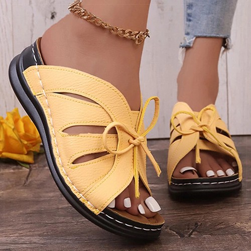Damen Schnür-Pantolette Sandale Peeptoe Cut-Out Sommerschuhe Freizeit Outdoor Strand - Bild 6 von 26