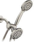 High-Pressure 48-Setting Luxury 3-Way Dual Shower Head Combo Brushed Nickel