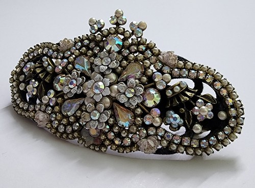 Michal Negrin Romantic hand made Crystals hair pin clip Made in Israel # 9988 - Picture 3 of 8