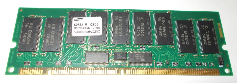 Samsung 256MB PC100 100MHz CL2 ECC 168-Pin DIMM Memory - M377S3320CT3-C1HQ0 - Image 2 of 2