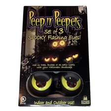 Halloween Peep n' Peepers Set of 3 Spooky Flashing Eyes Indoor & Outdoor 12’ NIB