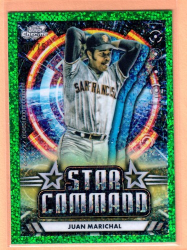 2024 Topps Cosmic Chrome Juan Marichal Star Command rifrattore verde #/75 Giants - Foto 1 di 2