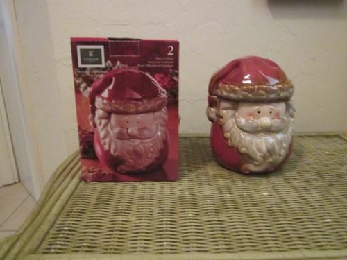 Christmas Santa Claus Cookie Jar Gibson Home Handpainted New In Box - Imagen 12 de 12