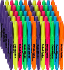 Dabo&Shobo Highlighters, 60 Bulk Pack Highlighter, Assorted Colors, Chisel Tip, 