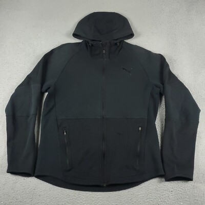 Puma Sweater Mens XL Black Casual Full Zip Up Hoodie Sweatshirt