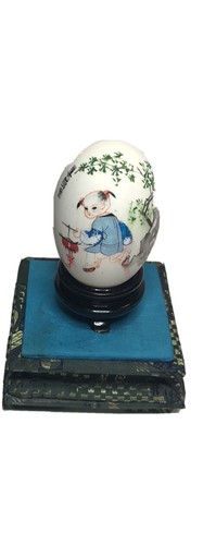 Asiatisches verziertes Ei Vintage im Glashalter 5x3 (11) - Bild 11 von 11